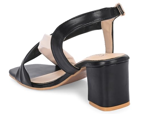 Image of Karaddi Women Fashion Sandal | Ladies Sandals Pull On Block Heels for Women | Office Wear Footwear for Women | Party Sandals for Women | Back Strap Ladies Sandal