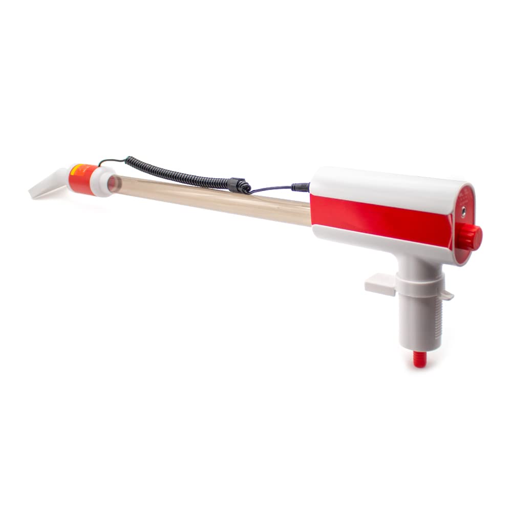 Toplionace Nettoyeur électrique de Gravier D'aquarium AC 110V-220V, Aspirateur de Siphon D'aquarium à Changement D'eau, 2.5W/8.5W/15W Réglable (Rouge)