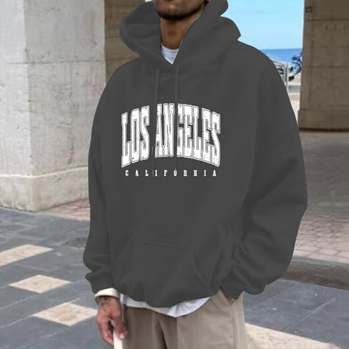 Los Angeles Print Vintage Hoodies for Men College Long Sleeve Aesthetic with Hood Sweaters Trendy Sporty Casual Tops2