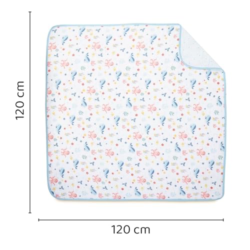 Image of Haus & Kinder Muslin Blanket for New Born Baby, Soft Breathable Baby Blankets Newborn, Baby Blanket for 0-2 Years, Cozy Baby Blanket for Crib Nursery & Stroller, New Born Baby Essentials | Vitamin Sea