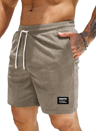 HMIYA Corduroy Shorts Herren Kurze Hosen Sommer Bermuda Freizeitshorts...