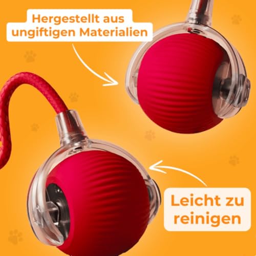 Donubiiu Magic Ball, Interaktiver Spielball, Kauzauber Ball für Hunde, Elektrisch Interaktiver Hundespielzeug Kauzauberball mit Schwanz (1 Stück)
