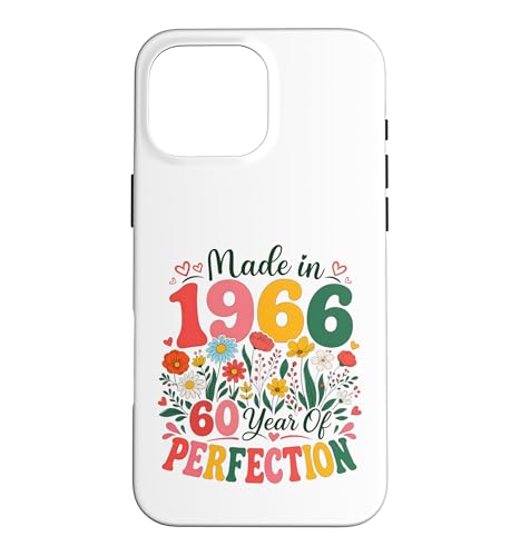 60 Year Old Made in 1966 Retro Floral 60th Birthday Women �X�}�z�P�[�X iPhone 16 Pro Max �p