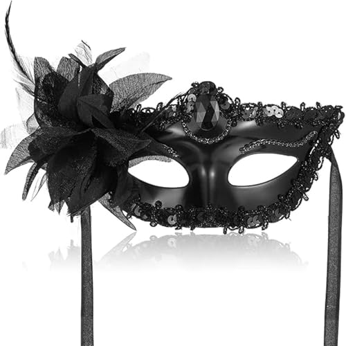 Masquerade Mask Luxury Feather Masquerade Mask For Women Party Eye Mask For Costume Parties And Wedding Events Black And Gold Masquerade Mask With Adjustable Design