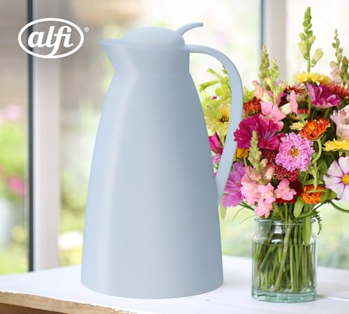 alfi ECO Isolierkanne 1,00 l, 12 h heiß, Hartglaseinsatz, soft blue – Ansicht 1