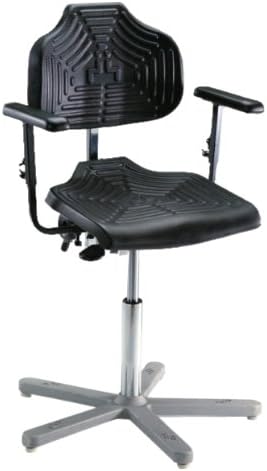 Milagon Brio 12 Series WSP1210 Polyurethane Foam Seat on Cast Aluminum Star Base Chair with Glides, Low Profile, 17"-24" Adjustment Height