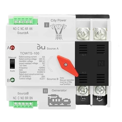Commutateur de transfert ATS 3P 100A pour alimentation sans interruption de rail