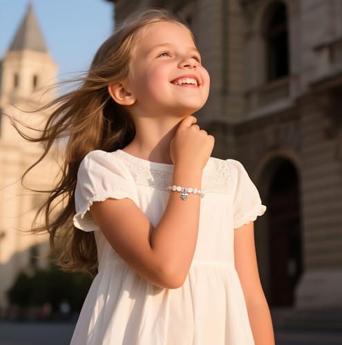 Image of MEALGUET To Niece Bracelet Gifts for Girls : Cute Daisy Flower Natural Cat Eye Stone Beaded Heart Charm Bracelets Jewelry Birthday Back to School Gift to Nieces from Aunt Auntie Uncle