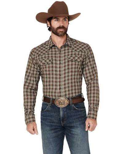 Cody James Men's Jenks Plaid Print Long Sleeve Snap Western Shirt - CJHO24FL2-GY Medium Grey