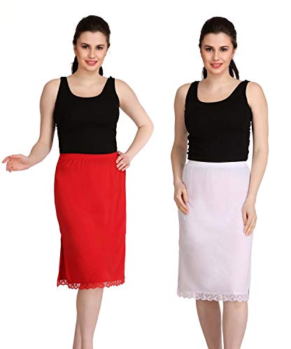 Image of Splash Cotton Rich Regular Skirt Slip for Women - Knee Length
