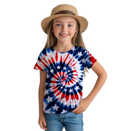 Image of Kids Tie Dye Shirt for Boys Girls Children Tie-Dye Hippes Tshirt Short Sleeve Tee Shirt for Todder