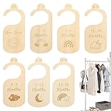 Divisori per armadio, set da 7 pezzi, design double-face con graziose etichette per abbigliamento, divisori, per organizzare guardaroba, calzini, camicie, biancheria intima, 17,8 x 7,6 cm
