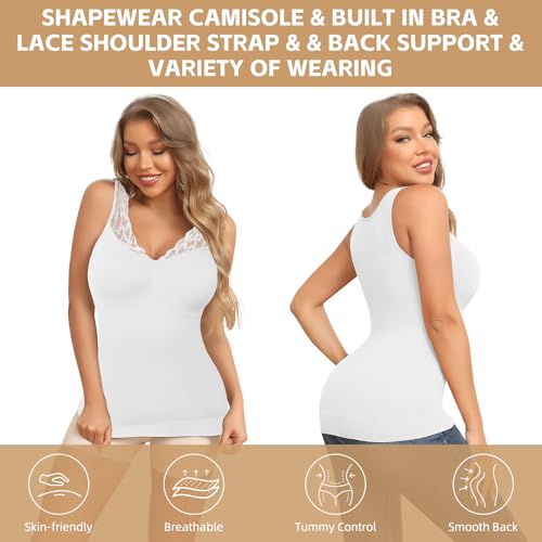 Image of JOYSHAPER Shapewear Camisoles with Built in Bra Tummy Control Shapewear Tank Tops for Women Padded Bras Shaper Cami