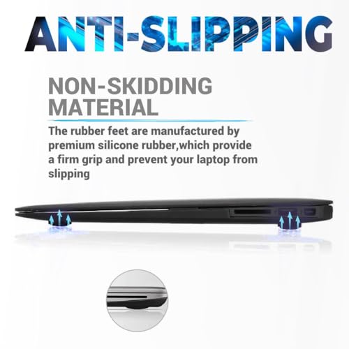 LeFix 12 x Rubber Silicone Feet Dot(Diameter:0.575inch/14.6mm) with Adhesive,Compatible with DELL,Asus,Lenovo,HP Laptop,Computer Case,Keyboard Riser,Appliance Feet,Multiple Purpose(Black)