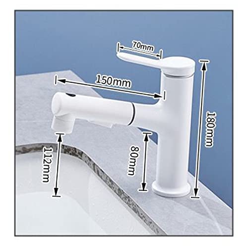Mitigeur de lavabo chaud et froid rétractable multifonction à 3 modes de pulvérisation