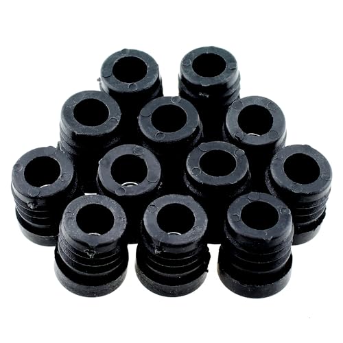 Image of TAODAN 12PCS Insert for Round Tube with M6 Thread Round Black Plastic Plug Caster Insert Chair End Cap Furniture Leg Plug for Round Tube with 19MM /0.75Inch OD