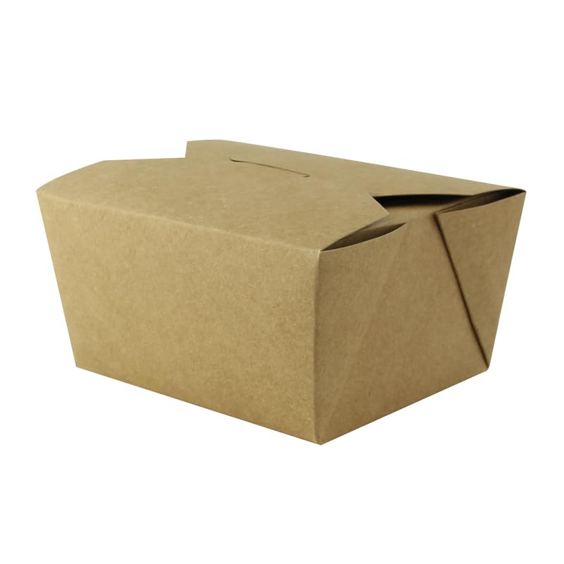 PacknWood Kraft Meal Box | Disposable Storage to Go Packaging | Heavy Duty Kraft Take Out Food Containers | Recyclable Lunch Meal Food Boxes - 25oz (L: 5.1in” W: 4.1in” H: 2.5in”) - 450 Pcs