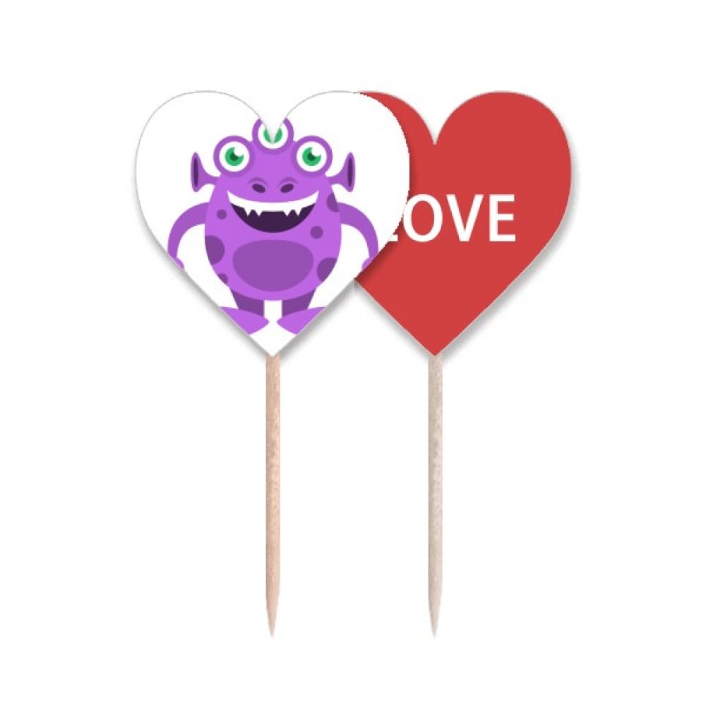 Cure-dents violet Universe Alien Monster pique décoratif pour buffet d'anniversaire enfant