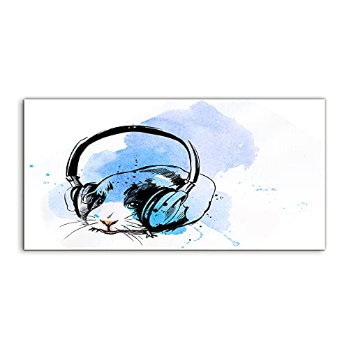 Murale photo art acryl au format panoramique 100x50cm style aquarelle animalière