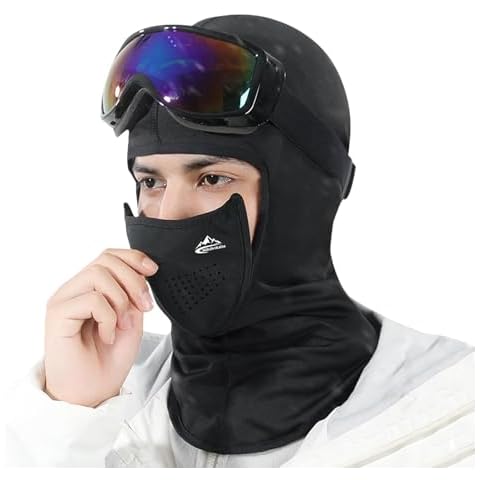 LKMUPNR Balaclava,Neck Gaiter,Magnet Adsorption Masks, Automatic Closure,Ear Muffs,Full Face Mask,Black Noir Costume Cover