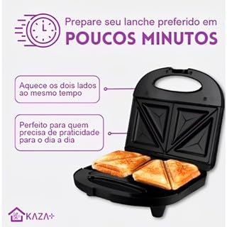 Sanduicheira Elétrica E Grill Antiaderente Multifuncional 127V - KAZA