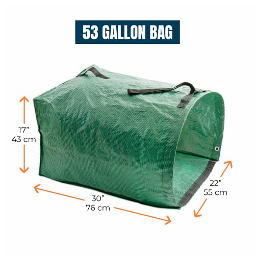 MEKKAPRO Big Gulp Leaf Bags, 2-Pack Lawn Bags with Reinforced Handles, 53 Gallon, Reusable Yard Waste Bags, Garden Waste Bag - Image 2