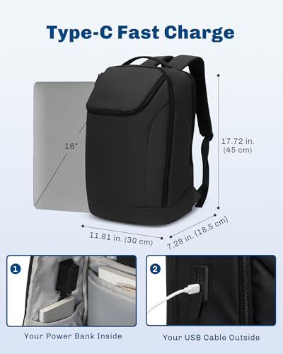 Image of Hynes Eagle 16 Inch Laptop Backpack 25L Business Travel Workday Daypack
