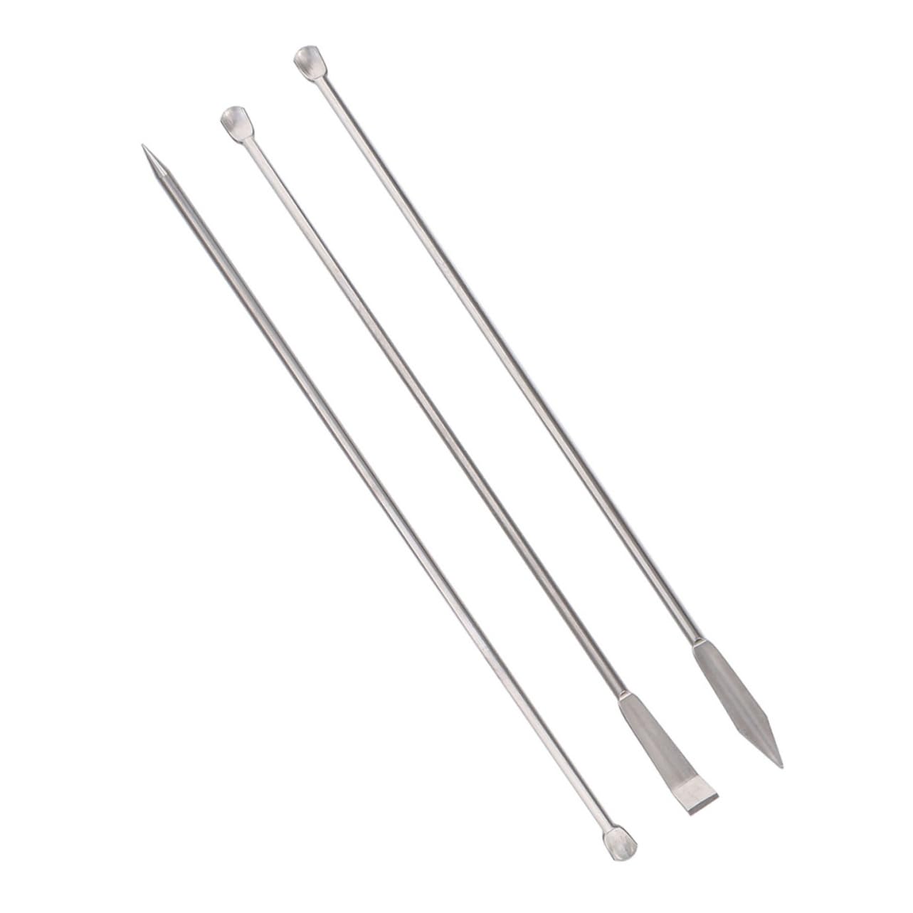 HOMOCONO 3pcs Stainless Steel Laboratory Sampling Micro Spatula Lab Spatula Lab Stirring Chemical Weighing Scoop Medicinal Ladle Experiment Tools Micro Scoop Silver