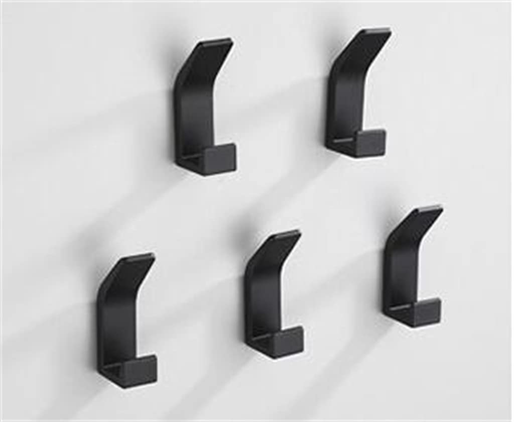 Mobygkfy Svart 5Pcs Hook Black White Towel Hook For Bathroom Clothes Hook Bedroom Robe Hook Coat Hook For Livingroom Kitchen Accessories(Svart)