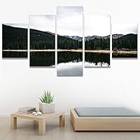 SIGNWIN 5 Panel Canvas Wall Art Calming Waters for Home Decorations Ready to Hang - 60