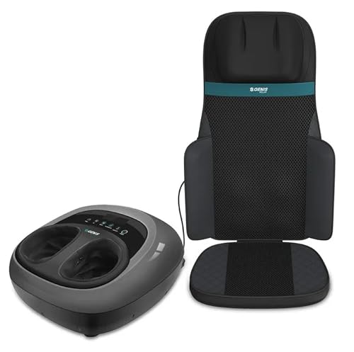 GENIS RELAX Assento Massageador Shiatsu Comfort e Massageador para pés com aquecimento Bivolt