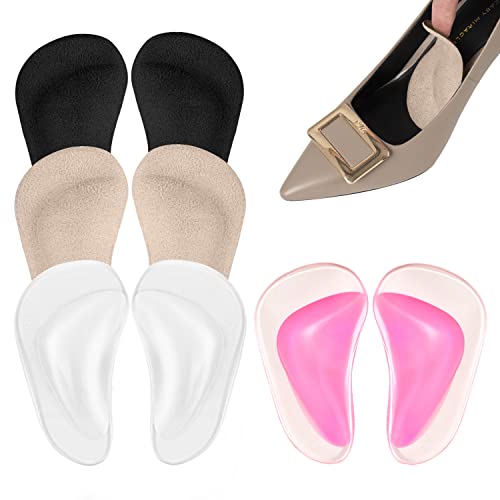 4 pares de plantillas de apoyo de gel para mujer, almohadillas para el arco, para pies planos, fascitis plantar, arco alto. Plantillas ortopédicas unisex