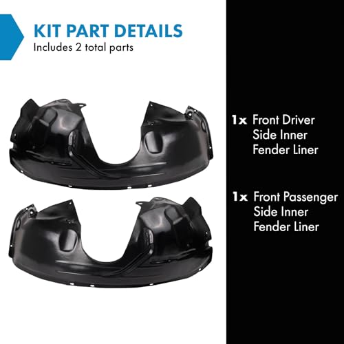 Image of TRQ Front Inner Fender Liner Set Compatible with 2010-2013 Ford Transit Connect FO1248169 FO1249169