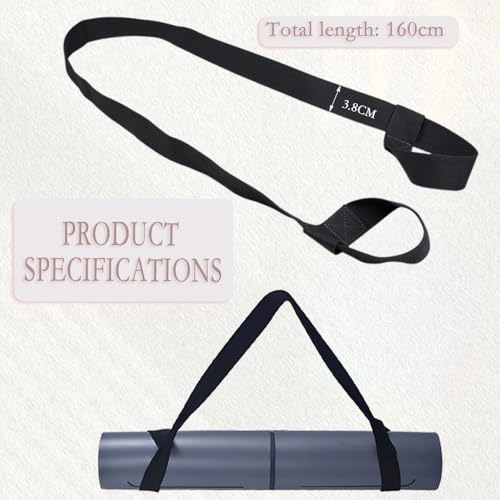 BAVALIN Yoga Mat Strap for Carrying - Cotton Yoga Mat Carry Strap Sling, Adjustable Loops for all Mat Sizes(Yoga Mat not included) - Image 5