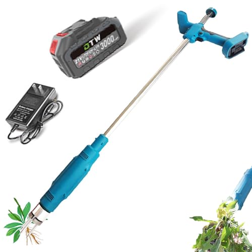 Extracteur de mauvaises herbes sans fil, arrache-racines électrique, désherbeur efficace avec batterie pour pelouse et jardin, comprend deux batteries