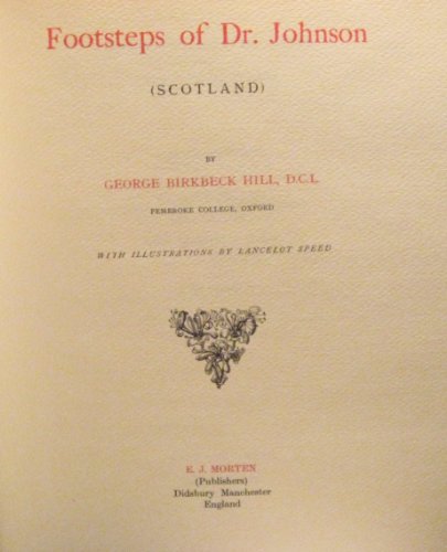 Footsteps of Dr. Johnson (Scotland) 0901598968 Book Cover