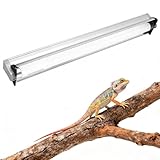 Hypool T8 Strip UVB UVA Reptile Lighting Fixture with 18-Inch 15 Watt UVB 10.0 Fluorescent Bulb Combo Kit...
