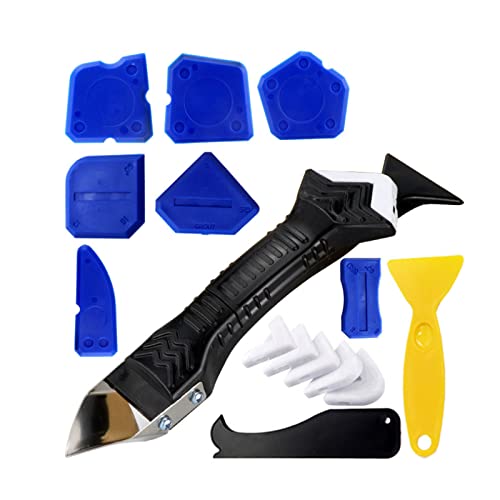 ETUKOAN Silikonentferner Werkzeug, 3 in 1 Silikonentferner Silikon Dichtmittelelentferner Abzieher Fugenwerkzeug Fugenglätter Abdichtung Werkzeug Caulk für Badezimmer Boden Küche Cover