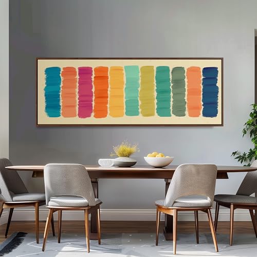 Tableau à rayures colorées : habillez vos grands murs vides avec une toile panoramique