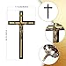 KUXBET 12 Inch Wall Crucifix With Wooden Cross Necklace, Catholic Wooden Jesus Christ Wall Hanging for Home Decor