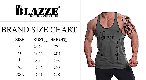Image of The BLAZZE Men's Cotton Sleeveless Tank Regular Fit Tops Gym Vest for Mens (Medium, Black)
