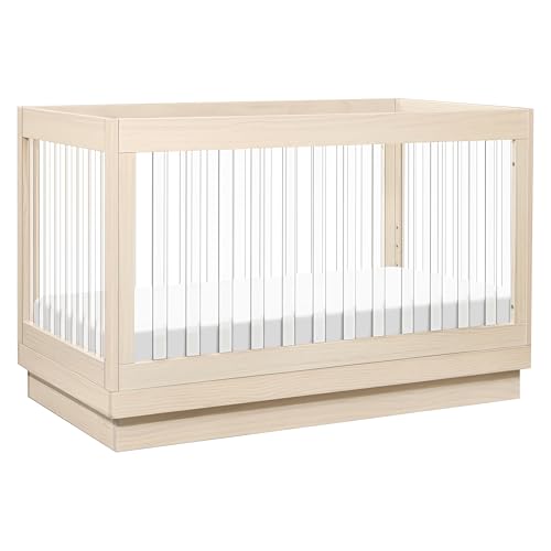 Babyletto Harlow 3-in-1 Convertible Crib, Washed Natural with Acrylic Slats