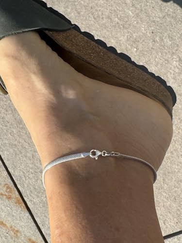 Bracelet de cheville en argent pour femme de longueur 21 cm - 5