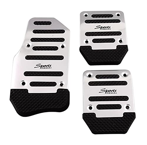 Non-Slip Manual XB-373 Car Pedals Kit Sports Pad Covers (Set of 3) (Silver) for Hyundai New Creta-picture-33