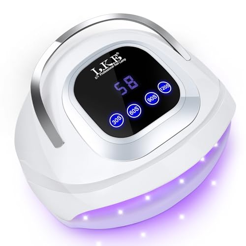 LKE Lampe UV Ongles Gel, 268W Lampe UV Ongles avec 4 Minuteries,60 LED, Automatique, Écran...