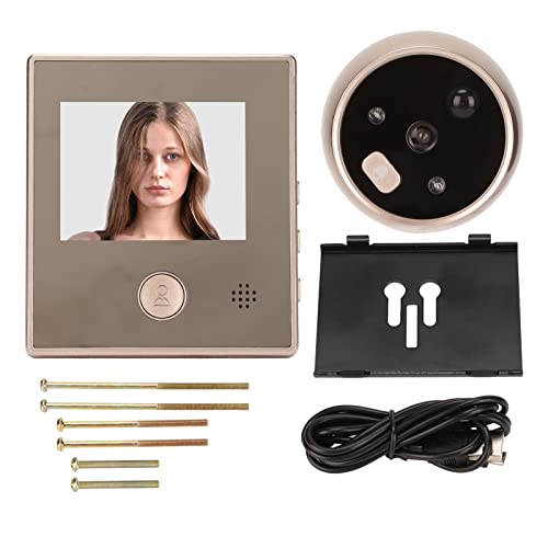 Luqeeg Timbre Visual Inteligente: Cámara de Video de 2MP, Visor de Puerta de Timbre de Video Digital con Pantalla HD 720P de 3 Pulgadas, Detección de Movimiento PIR, Sensor de Cuerpo Humano