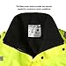 DPSAFETY Safety jacket for men,Reflective high Visibility Hooded jacket,Hi-Vis Bomber Jacket with Pockets and Zipper,Waterproof,Black Bottom,ANSI/ISEA 107-2020 Type R Class 3,Lime