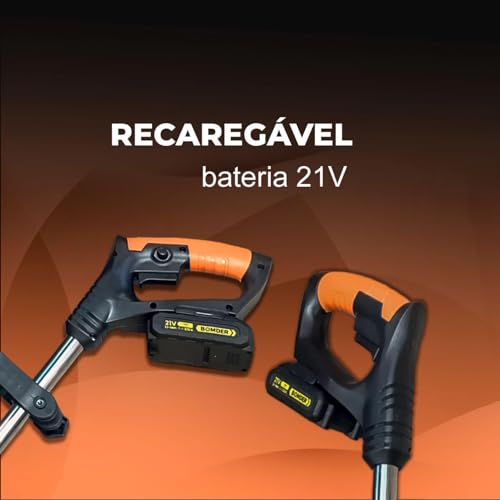 Aparador De Grama Roçadeira Eletrica Roçadeira Bateria 21v Recarregável Cortador de grama sem fio pa