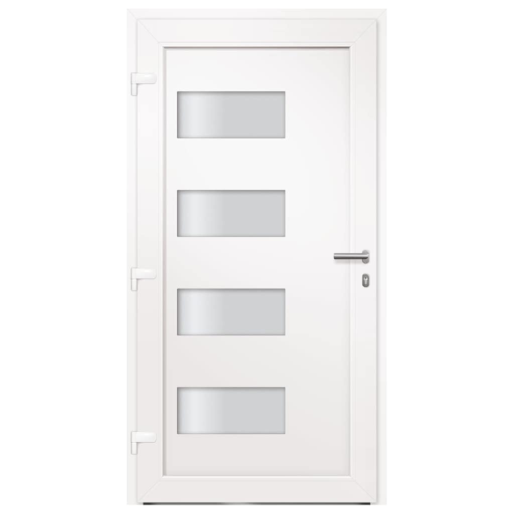Drzwi wejściowe aluminium PCW białe 110 x 210 cm