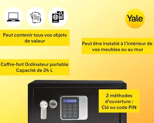 Coffre-fort Yale 24L pour éviter les oublis de code grâce au double code maître hôtelier